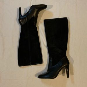 Ralph Lauren Bryce Black Suede Knee High Boots